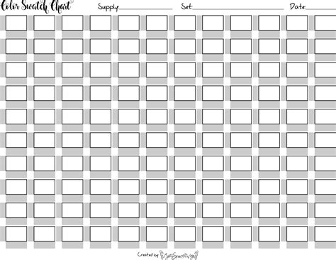 printable blank color swatch chart customize  print