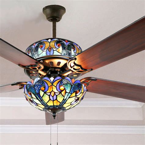 Stained Glass Light For Ceiling Fan 52 W Tiffany Style Stained Glass