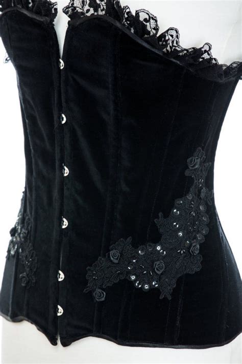 black velvet gothic victorian corset by basque and glory at iama