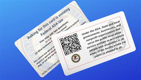 printable  service dog cards  qr code   avoid etsy