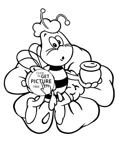 honey bee colouring pages clipart