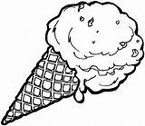 Ice Cream Coloring Pages Drawing Cute Drawings Cone Sundae Colring Print Make sketch template