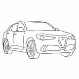 Alfa Stelvio sketch template