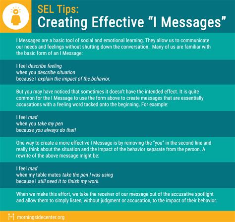 sel tip creating effective  messages morningside center  teaching social responsibility