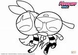 Powerpuff Coloring Pages Girls Blossom Brick Buttercup Kissing Printable Drawing Bubbles Kiss Book Clipart Color Cartoon Getcolorings Getdrawings Colorings Characters sketch template