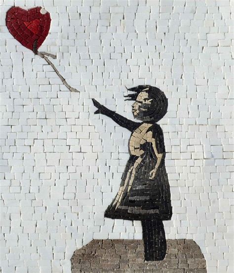girl   balloon banksy mosaic reproduction   mosaic