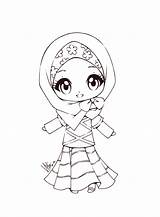 Coloring Muslim Pages Muslimah Cute Islamic Little 1000 Kids Chibi Hijab Printable Sureya Cutie Miss Characters Drawings Deviantart Girl Hijabi sketch template