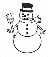 Snowman Coloring Template Pages Printable Clipart Blank Snowmen Scarf Clip Templates Winter Drawing Christmas Hat Print Cliparts Holidays Olaf Sheets sketch template