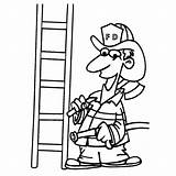 Brandweer Ladder Kleurplaten Brandweerman sketch template