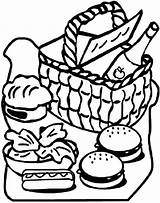 Picnic Basket Coloring Food Clipart Blanket Drawing Color Clipartmag Print Getdrawings Netart sketch template