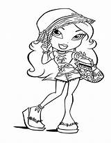 Bratz Coloring Pages Printable Smart Print Dolls Color Kids Clipart Princess Colouring Book Sheets Yasmin Library Hellokids Halloween Cliparts Online sketch template