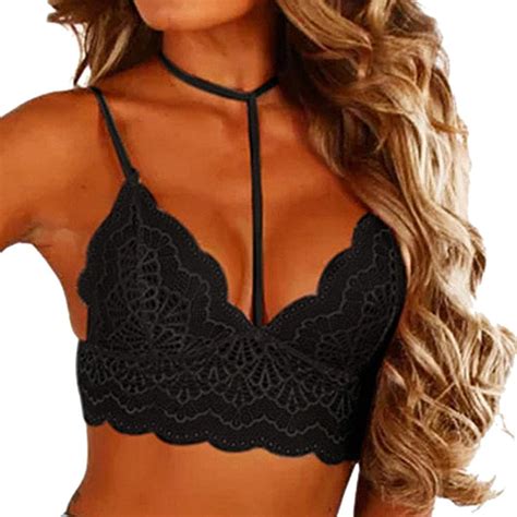 forestime floral lace bra elastic top sheer seamless bralette wireless
