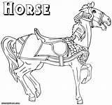 Horse Coloring Pages Armored Colorings sketch template