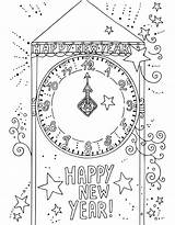 Coloring Year Pages Happy Years Clock Eve Big Ben Kids Drawing Tower Color Netart London Printable Print City Signing Coming sketch template