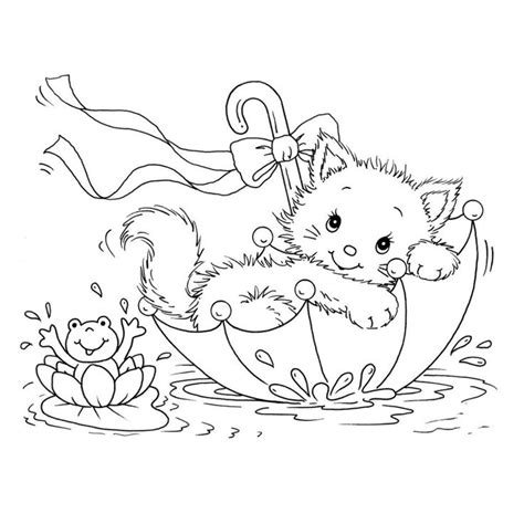 pin  coloring pages cats  kittens