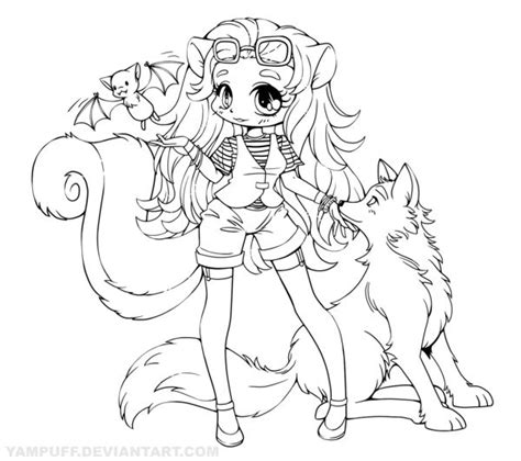 dog anime coloring pages
