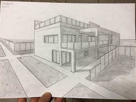 finished  modern house drawing rlearntodraw