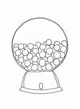Gumball Machine Coloring Pages Gum Bubble Printable Round Drawing Template Getcolorings Getdrawings Color Paintingvalley Popular sketch template