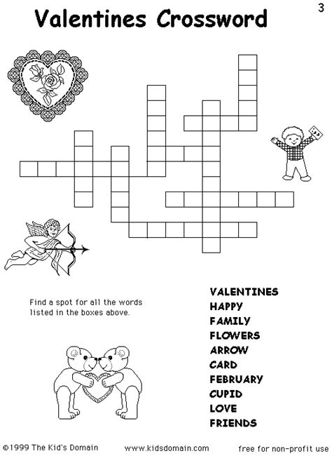 search results  crossword puzzle printable valentines day