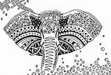 Coloring Pages Elephant Africa Adult Adults Printable Tribal Animal Colorare Da Mandala Print Abstract Mandalas Stress Anti Disegni Adulti Per sketch template