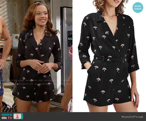 Wornontv Nicoles Black Printed Playsuit On The Bold And The Beautiful