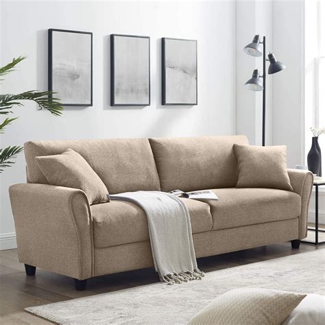 Tribesigns 85 Inch Couch Sofa Modern Comfortable Upholstered Linen