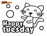 Tuesday Coloring Happy Pages Week Days Monday Wednesday Colorear Coloringcrew Comments sketch template