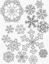 Coloring Snowflakes Pages Snowflake Christmas Print Netart Everfreecoloring sketch template