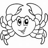 Crab Coloring Pages Cartoon Print Color Kids Template Fish Crabs Printable Cute Templates Animal Coconut Results sketch template