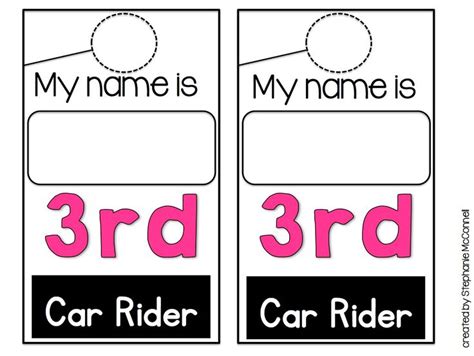 school dismissal color coded car tags freebie car tags car rider