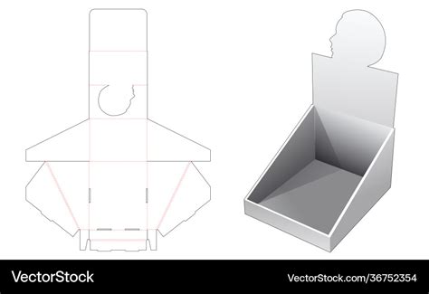 cardboard product display box die cut template vector image