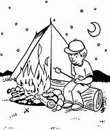 Campfire Tent Kampvuur Fornt Kleurplaat Coloring4free Marshmallows Roosteren Roasting Marsmallow 1291 Delicious Zomer Boven sketch template