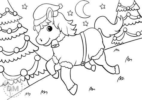 christmas horse coloring page diy magazinecom