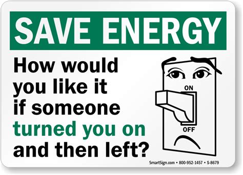 humorous save energy sign turn  lights signs sku