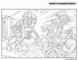 Hammer Avengers Coloring Pages Drops Thors Printable sketch template