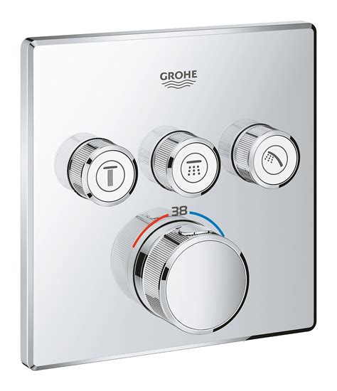 buy grohegrohtherm smartcontrol concealed square thermostat  shower  bath  valves push