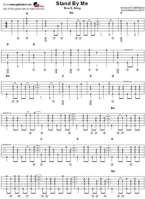 Stand By Me Guitar Tablature Part 1  Fingerstyle Guitar Lessons