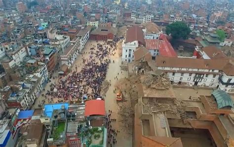 devastation in the nepalese capital kathmandu caused by