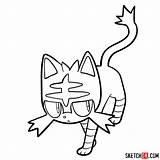 Pokemon Litten Coloring Pages Drawing Step Tutorials Draw sketch template