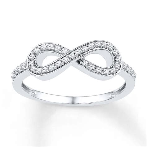 diamond infinity ring  ct tw  cut sterling silver