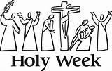 Holy Week Lent Clipart Easter Coloring Pages Printable Sunday Thursday Triduum Good Cliparts Clip Drawings Maundy Palm Semana Santa Drawing sketch template