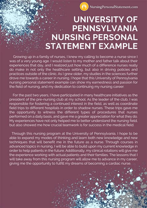 university of pennsylvania nursing personal statement