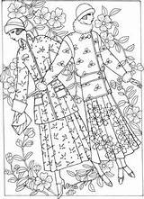 Dover Colorir Mayores Desenhos Livro Fashions Adultos Laminas sketch template