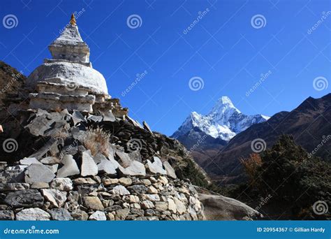 nepal ama dablam stock image image  ancient stones