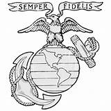 Usmc Sketch Marine Corps Emblem Drawing Anchor Eagle Globe Decals Coloring Thunder War Sketches Development Template Paintingvalley Hell Text Pages sketch template