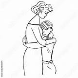 Mother Hug Sketch Coloring Pages Template sketch template