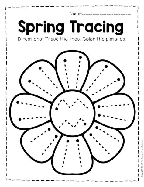 tracing spring preschool worksheets   keeper   memories
