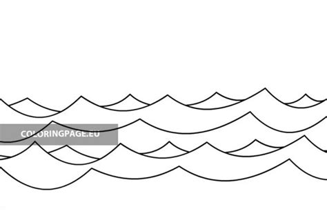 printable sea waves template coloring page