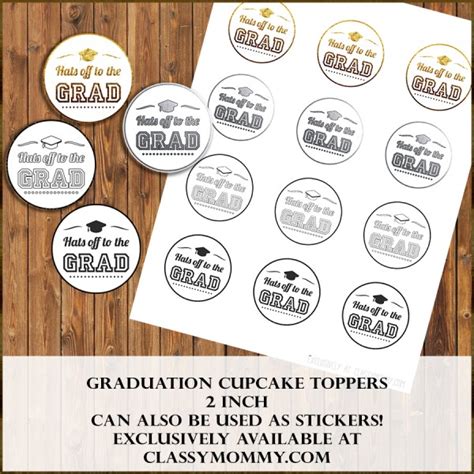 printable graduation cupcake toppers classy mommy