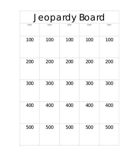 jeopardy templates  sample  format